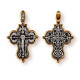 "Распятие Христово". Православный крест из серебра 925 прообы с позолотой и чернением