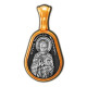 "Николай Чудотворец". Образок нательный с молитвой из серебра 925 пробы с позолотой и чернением