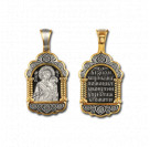 "Тихвинская икона Божией матери". Образок из серебра 925 пробы с позолотой и чернением