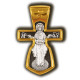 Нательный крест "Распятие Христово.Покров Пресвятой Богородицы" из серебра 925 пробы с позолотой и чернением