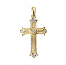 Крест с бриллиантами из желтого золота 585 пробы