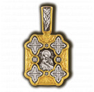 Образок "Владимирская икона Божией Матери" из сере6ра 925 пробы с позолотой и чернением