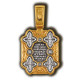 Образок "Владимирская икона Божией Матери" из сере6ра 925 пробы с позолотой и чернением