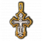 Крест "Святые мученицы Вера, Надежда, Любовь и мать их София" из серебра 925 пробы с позолотой и чернением
