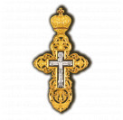 "Распятие Христово. Молитва Кресту". Православный крест из серебра 925 пробы с позолотой и чернением