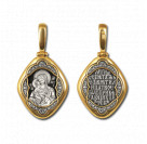 "Феодоровская икона Божией Матери". Образок из серебра 925 пробы с позолотой и чернением