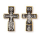 "Распятие Христово. Николай Чудотворец.  Три Святителя". Православный крест  из серебра 925 пробы с позолотой и чернением