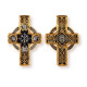 "Хризма". Православный крест из серебра 925 пробы с позолотой и чернением