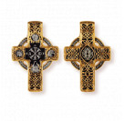"Хризма". Православный крест из серебра 925 пробы с позолотой и чернением