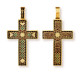 "Да воскреснет Бог". Православный крест с эмалью из серебра 925 пробы с позолотой и чернением