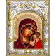 Икона освященная "Казанская икона Божией Матери", дерево, серебро 925 пробы, 14x18 см