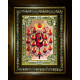 Икона освященная "Древо Пресвятой Богородицы", дерево, серебро 925 пробы, 18x24 см, со стразами, в деревянном киоте 24x30 см