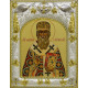 Икона освященная "Макарий, митрополит Московский и всея Руси, святитель", дерево, серебро 925, 14x18 см