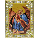 Икона освященная "Илия (Илья) Пророк", дерево, серебро 925 пробы, 18x24 см, со стразами