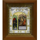 Икона освященная "Божья Матерь Нечаянная Радость", дерево, серебро 925 пробы, 14x18 см, в деревянном киоте 20x24 см