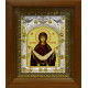 Икона освященная "Покров Пресвятой Богородицы" из дерева и серебра 925 пробы, 14x18 см, в деревянном киоте 20x24 см
