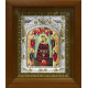 Икона освященная "Богородица Прибавление Ума", дерево, серебро 925 пробы, 14x18 см, в деревянном киоте 20x24 см