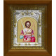 Икона освященная "Артемий Антиохийский великомученик", дерево, серебро 925 пробы, 14x18 см, в деревянном киоте 20x24 см