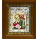 Икона освященная "Иоанн (Иван) Богослов апостол", дерево, серебро 925 пробы, 14x18 см, в деревянном киоте 20x24 см