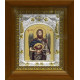 Икона освященная "Иоанн (Иван) Предтеча Креститель Господень", дерево, серебро 925 пробы, 14x18 см, в деревянном киоте 20x24 см