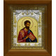 Икона освященная "Марк Апостол", дерево, серебро 925 пробы, 14x18 см, в деревянном киоте 20x24 см