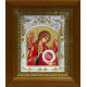 Икона освященная "Михаил Архангел", дерево, серебро 925 пробы, 14x18 см, в деревянном киоте 20x24 см