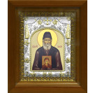 Икона освященная "Паисий Святогорец преподобный", дерево, серебро 925 пробы, 14x18 см, в деревянном киоте 20x24 см