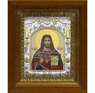 Икона освященная "Платон священномученик", дерево, серебро 925 пробы, 14x18 см, в деревянном киоте 20x24 см
