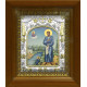 Икона освященная "Симеон (Семен) Верхотурский праведный", дерево, серебро 925 пробы, 14x18 см, в деревянном киоте 20x24 см