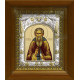 Икона освященная "Сергий Радонежский", дерево, серебро 925 пробы, 14x18 см, в деревянном киоте 20x24 см
