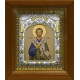 Икона освященная "Тимофей апостол", дерево, серебро 925 пробы, 14x18 см, в деревянном киоте 20x24 см