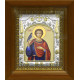 Икона освященная "Трифон мученик", дерево, серебро 925 пробы, 14x18 см, в деревянном киоте 20x24 см