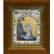 Икона освященная "Серафим Саровский преподобный чудотворец", серебро 925 пробы, 14x18 см, в деревянном киоте 20x24 см