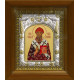 Икона освященная "Спиридон Тримифунтский святитель", дерево, серебро 925 пробы, 14x18 см, в деревянном киоте 20x24 см