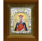 Икона освященная "Александра", дерево, серебро 925 пробы, 14x18 см, в деревянном киоте 20x24 см