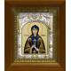 Икона освященная "Анна Кашинская благоверная великая княгиня", серебро 925, 14x18 см, в деревянном киоте 20x24 см