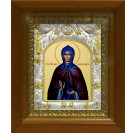 Икона освященная "Аполлинария", дерево, серебро 925 пробы, 14x18 см, в деревянном киоте 20x24 см