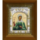 Икона освященная "Дария мученица", дерево, серебро 925 пробы, 14x18 см, в деревянном киоте 20x24 см