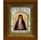 Икона освященная "Елисавета преподобномученица, великая княгиня", серебро 925 пробы, 14x18 см, в деревянном киоте 20x24 см