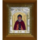 Икона освященная "Илия (Илья) Муромец преподобный", дерево, серебро 925 пробы, 14x18 см, в деревянном киоте 20x24 см
