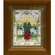 Икона освященная "Ксения Петербургская (Петербуржская)", дерево, серебро 925 пробы, 14x18 см, в деревянном киоте 20x24 см