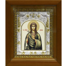 Икона освященная "Любовь мученица", дерево, серебро 925 пробы, 14x18 см, в деревянном киоте 20x24 см