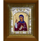 Икона освященная "Маргарита Антиохийская", дерево, серебро 925 пробы, 14x18 см, в деревянном киоте 20x24 см