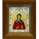 Икона освященная "Марина Великомученица", дерево, серебро 925 пробы, 14x18 см, в деревянном киоте 20x24 см
