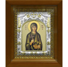 Икона освященная "Параскева Римская", дерево, серебро 925 пробы, 14x18 см, в деревянном киоте 20x24 см