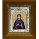 Икона освященная "София святая мученица", дерево, серебро 925 пробы, 14x18 см, в деревянном киоте 20x24 см