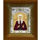 Икона освященная "Светлана (Фотиния) мученица", дерево, серебро 925 пробы, 14x18 см, в деревянном киоте 20x24 см