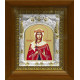 Икона освященная "Варвара великомученица", дерево, серебро 925 пробы, 14x18 см, в деревянном киоте 20x24 см