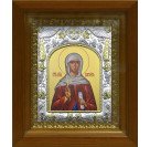 Икона освященная "Св. мученица Виктория", серебро 925 пробы, 14x18 см, в деревянном киоте 20x24 см