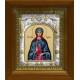 Икона освященная "Иулия (Юлия) мученица", дерево, серебро 925 пробы, 14x18 см, в деревянном киоте 20x24 см